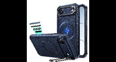 iPhone Air Cyber Tough Magnetic Case (Camera Control, Stash Stand) - Navy Blue