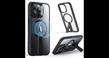 iPhone 15 Pro Max Boost Flickstand Case (HaloLock) - Clear Black