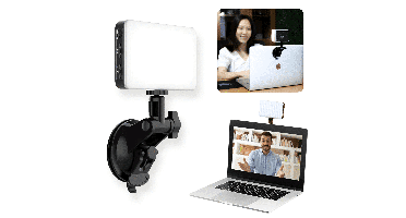 VIJIM VL120 krachtige LED-lamp voor videobellen KIT - met zuignap voor laptop / computer / monitor