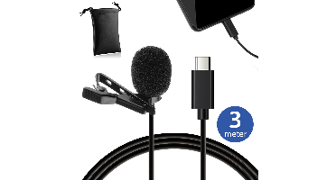 MOJOGEAR Speldmicrofoon met USB-C-aansluiting voor smartphone en tablet - 3 meter
