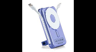 MOJOGEAR NovaMag All-in-1 Powerbank 10.000 mAh - Draadloos Qi2 & ingebouwde kabels - Paars