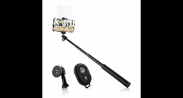 MOJOGEAR superstevige selfie stick met bluetooth afstandsbediening KIT