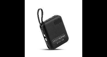 MOJOGEAR MINI GO 10.000 mAh powerbank met ingebouwde kabels - Zwart