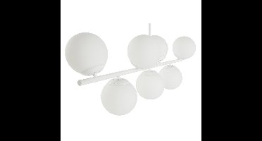 Alexandra Meti - Metalen Glazen Plafondlamp 98X21X22 Witte Ballen