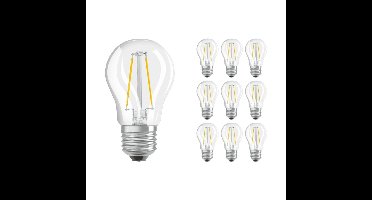 Voordeelpak 10x Ledvance Classic LED E27 Kogel Filament Helder 1.5W 136lm - 827 Zeer Warm Wit | Vervangt 15W