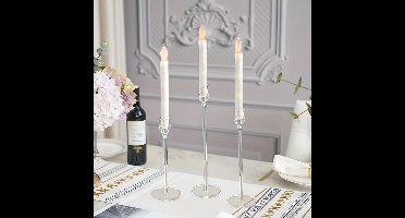 LumenAcry Heldere Acryl Kandelaar Set (3-delig)