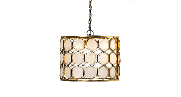 Alexandra Thai - Plafondlamp 46X46X40 Metaal Goud/Wit Marmer