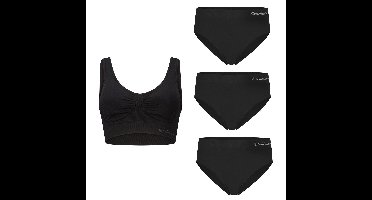 Voordeelbundel: Seamless Padded Bra + Full Brief (3-pack) - Zwart