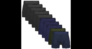 Boxershorts Rico (10-pack) - Zwart, Navy, Army & Jeans Melange