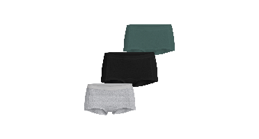 Björn Borg - Dames - Minishort Core 3-Pack - Grijs/Groen/Zwart - Maat S