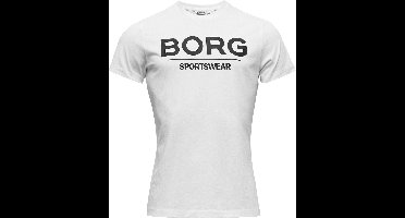 Björn Borg - Heren - Borg Sportswear Logo T-Shirt - Wit/Zwart - Maat S