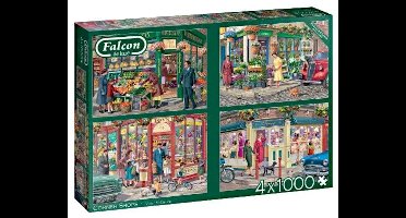 Corner Shops Puzzel 4x 1000 Stukjes