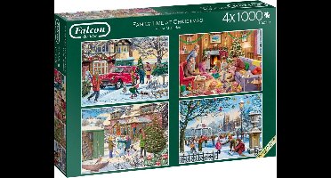 Family Time at Christmas Puzzel 4x 1000 Stukjes