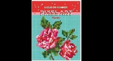 Kleurenboek op nummer - Pixel art - Florals