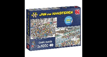 Jan van Haasteren Op Glad IJs & Elfstedentocht Puzzel 2x 1000 Stukjes