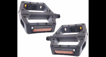 Fietspedalen Edge BMX breed - kunststof - Zwart