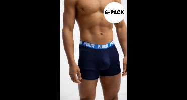 Puma Everyday Basic Boxershort Heren 6-Pack Blauw/Donkerblauw - Maat S - Kleur: Blauw | Soccerfanshop