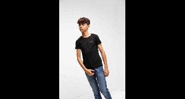 Cruyff Xicota T-Shirt Kids Zwart/Goud - Maat 128 - Kleur: Donkerblauw | Soccerfanshop