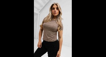 Nike Sportswear Chill Knit T-Shirt Dames Bruin - Maat M - Kleur: Bruin | Soccerfanshop