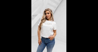 Guess Cropped Washed T-Shirt Dames Wit - Maat S - Kleur: Wit | Soccerfanshop