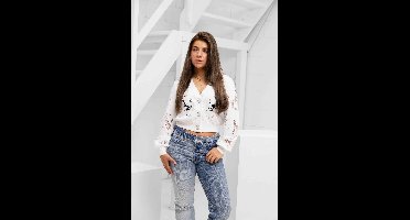 Guess Cardigan Cut Out Top Dames Wit - Maat M - Kleur: Wit | Soccerfanshop