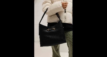 Guess Lefia Large Hobo Tas Dames Zwart - Maat One Size - Kleur: Zwart | Soccerfanshop