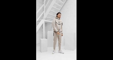 Nike Tech Fleece Trainingspak Heren Beige/Zwart - Maat XL - Kleur: BeigeZwart | Soccerfanshop