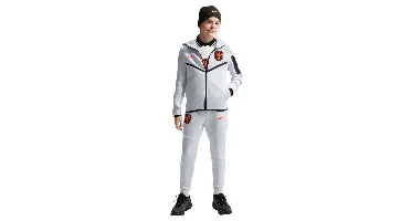 Nederland Tech Fleece Trainingspak Junior 2026-2028 - Maat 140 - Kleur: Lichtgrijs | Soccerfanshop