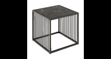 Bendt Bijzettafel Esme Marmerlook, 40 x 40cm - Zwart - Vierkant