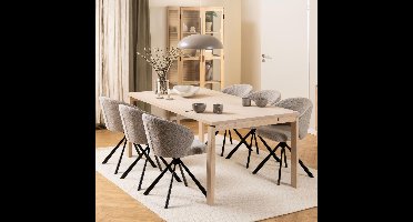 Bendt Uitschuifbare Eettafel Sharalyn Eiken, 200/250/300 x 100cm - Wit