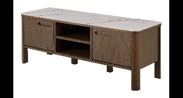 Bendt TV-meubel Jawana Marmerlook en eikenfineer, 120cm - Beige