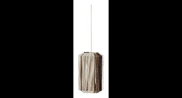Light & Living Hanglamp Kozana Textiel, Ø30cm - Crème/Donkerbruin - Rond