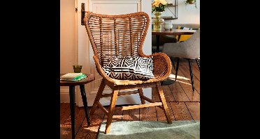 Tom Tailor Fauteuil Abdel Teakhout en rotan - Bruin