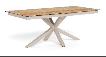 Bendt Uitschuifbare Eettafel Line Keramiek met eikenlook, 200/240 x 100cm - Naturel