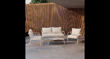 Nohr Loungeset Aleyna Met bank, 2 loungestoelen en tafel - Beige