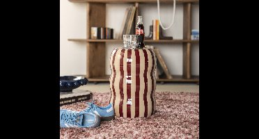 By-Boo Bijzettafel Candice 28cm - Beige/Burgundy - Rond