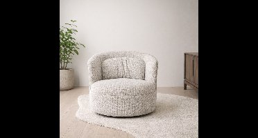 Livingfurn Draaifauteuil Britt Geweven stof - Beige
