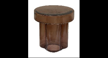Brix Ronde Bijzettafel Lio Glas, Ø40cm - Smoke Brown