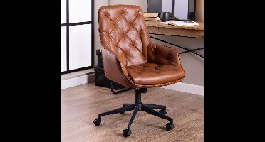 Bendt Bureaustoel Joellyn PU leer - Bruin