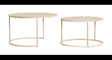 Light & Living Salontafel Sadar Set van 2 stuks - Zand/Bruin - Rond