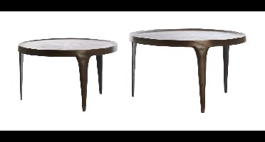 Light & Living Ronde Salontafel Tobias Set van 2 stuks - Donkerbruin