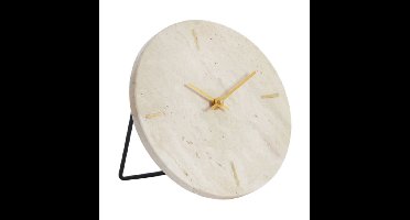 Light & Living Tafelklok Jenay Travertin, Ø20cm - Zand - Rond