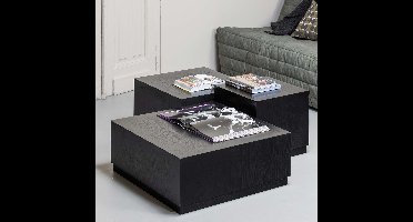 WOOOD Bijzettafel Pim Essen, Set van 3 stuks - zwart - Exclusive