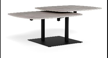 Bendt Salontafel Cendy Keramiek, Met 2 verstelbare bladen - Grijs - Vierkant