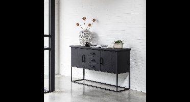 DTP Home Dressoir Beam Teakhout, 158cm - Zwart