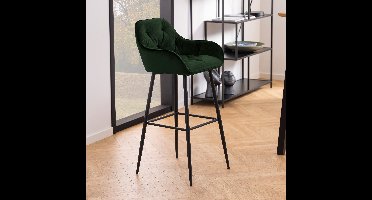 Bendt Barkruk Loren Velvet - Forest Green (zithoogte 79cm)