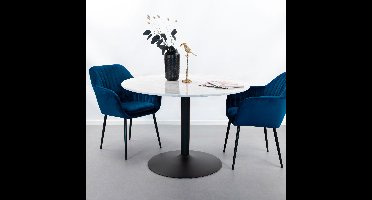 Sohome Ronde Eettafel Rune 110cm - Wit Marmer