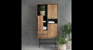 DTP Home Boekenkast Metropole Teakhout, 210 x 100cm - Naturel