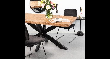 Sohome Eettafel Yannick Spider Mangohout en staal, 240 x 100cm