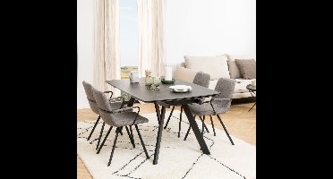 Bendt Uitschuifbare Eettafel Cresencio Keramiek, 160/240 x 97cm - Zwart